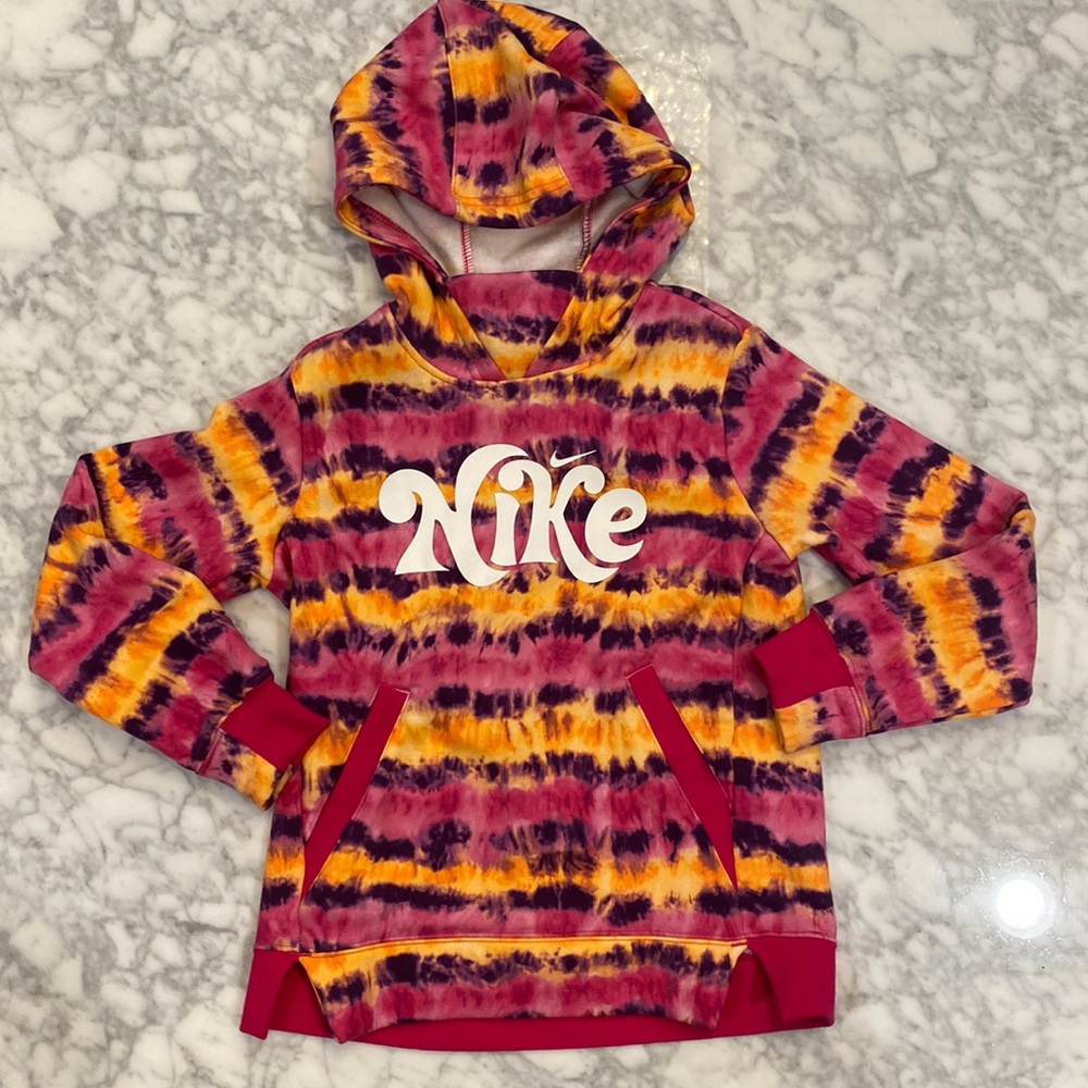 Nike Girls size small tie-dye pullover hoodie